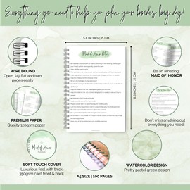 Maid of Honor Planner – Wedding Planning Organizer for Bridesmaids | Bachelorette & Bridal Shower | Matron of Honor, 120gsm Premium Paper, Soft Touch Cover | Wedding Checklists & More | A5 (Green)