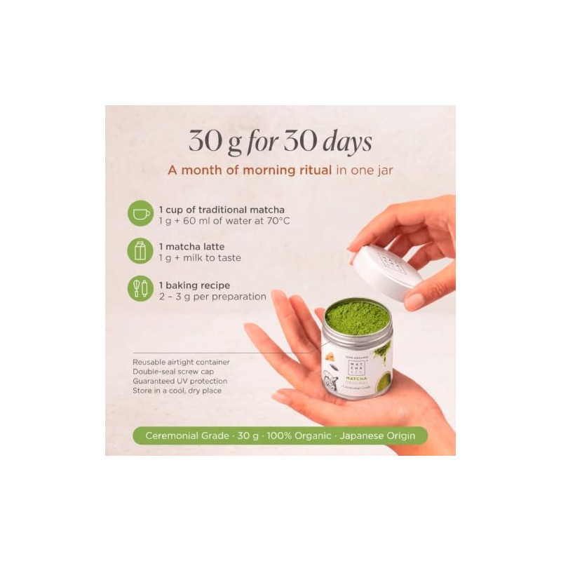Ceremonial Grade Organic Matcha Tea from Uji, Japan - 30g