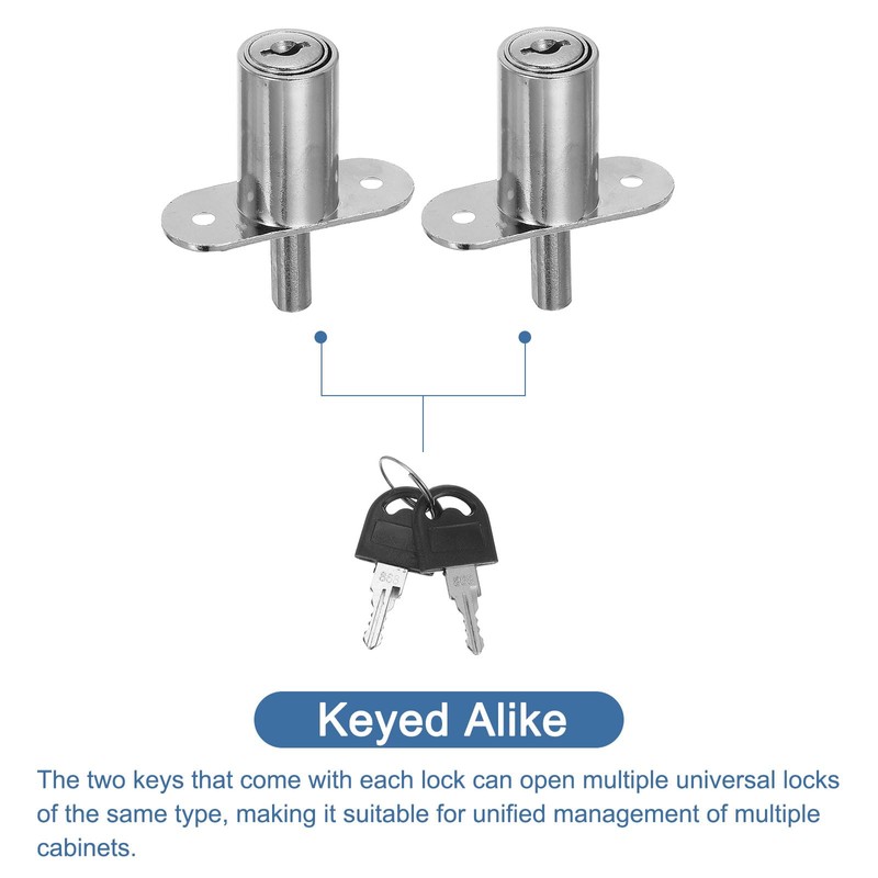 sourcing map Push Plunger Lock with Keys & Screws &