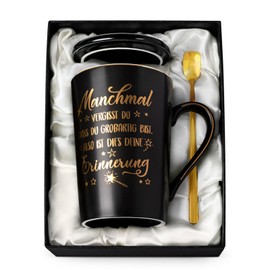 Dankeschön Geschenke für Frauen, Geburtstagsgeschenk für Frauen, Beste Freundin Geschenke, Manchmal Vergisst du das du GroßArtig Bist Tasse, Danke Geschenk, 14 Oz Goldbedruckte Schwarze Keramiktasse