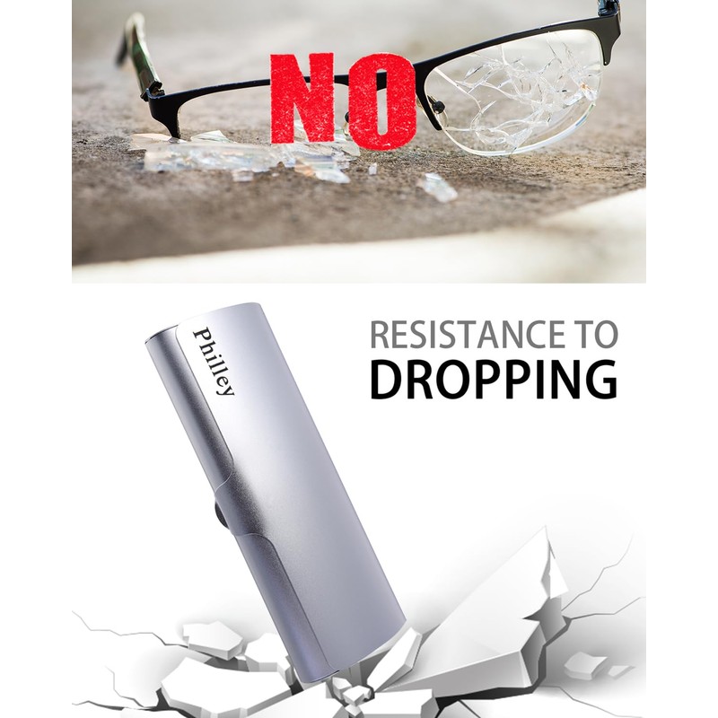 Philley Aluminum Ultra-Light Eyeglasses Case Hard Shell Nearsighted Glasses Case