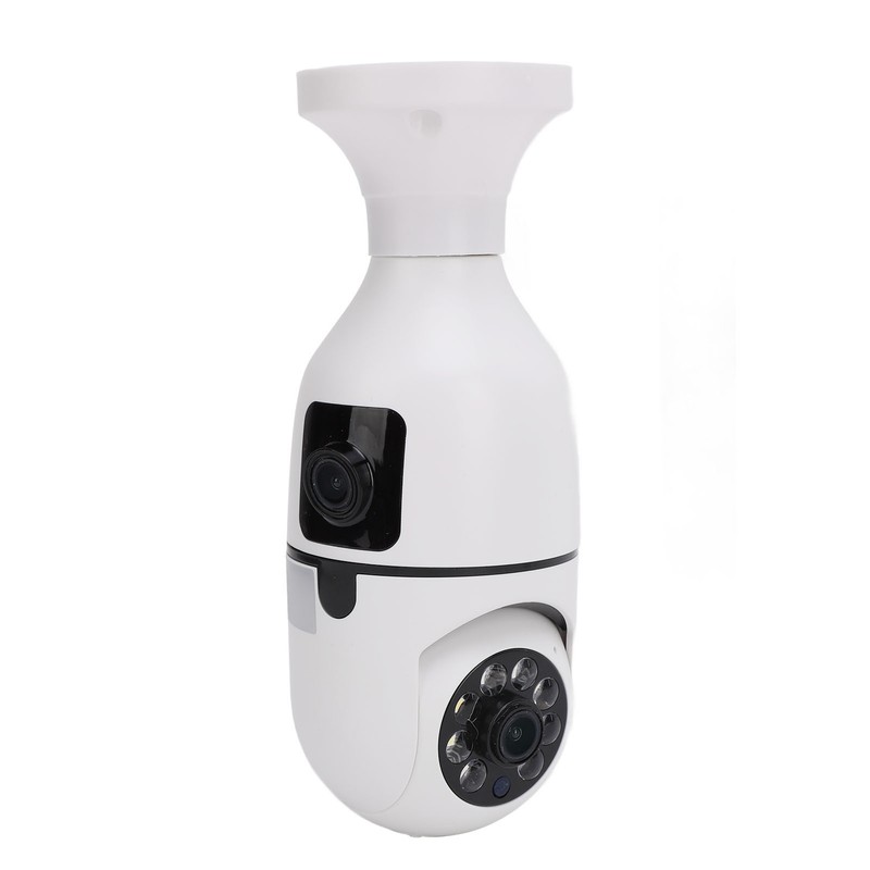 Light Bulb Security Cameras Motion Detection Dual Lens Light Socket