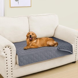 Smiry Waterproof Dog Blanket, Reversible Sofa Couch Cover for Dogs, Soft Pet Bed Cover, Washable Furniture Protector for Puppy and Cat (30"x53", Grey/Dark Grey)