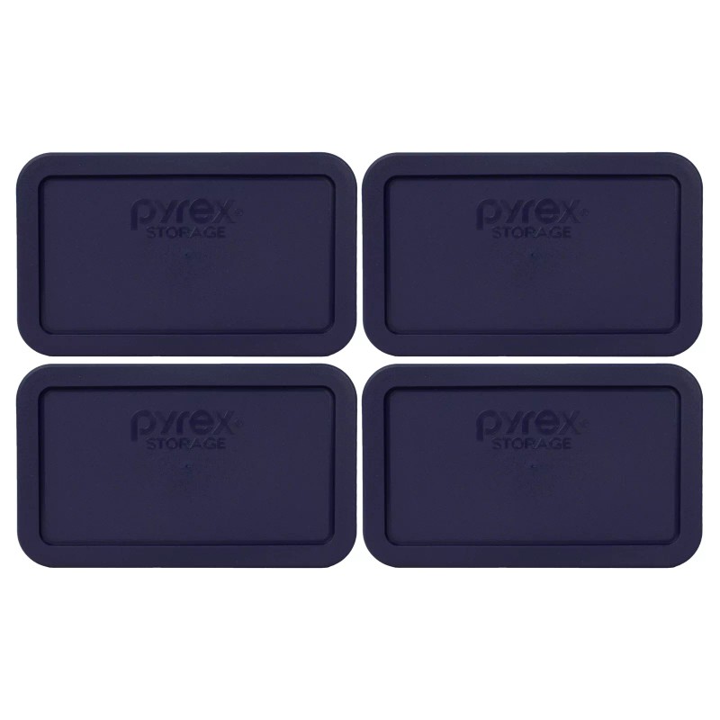 Pyrex 7214-PC Rectangle 4.8 Cup Storage Lid Cover Blue 4PK