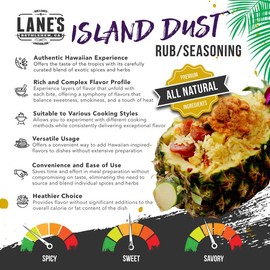 Lane's Island Dust Rub Alaea Hawaiian Sea Salt Seasoning Salt, All-Natural Hawaiian Alea Red Sea Salt Spice for Seafood & Meat, Made in USA, 11.5 Oz