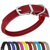 OOPSDOGGY Rolled Leather Dog Collar Soft Roll Collars for Small