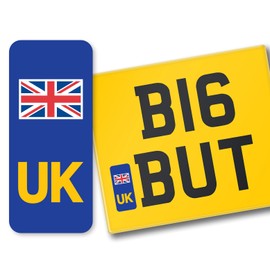 SIGNS247 UK Union Jack Flag Number Plate Vinyl Stickers United Kingdom EU Brexit GB for Motorbikes
