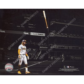 SPORTSPHOTOSUSA Fernando Tatis Jr. San Diego Padres Unsigned Bat Flip Spotlight 8x10 Photo