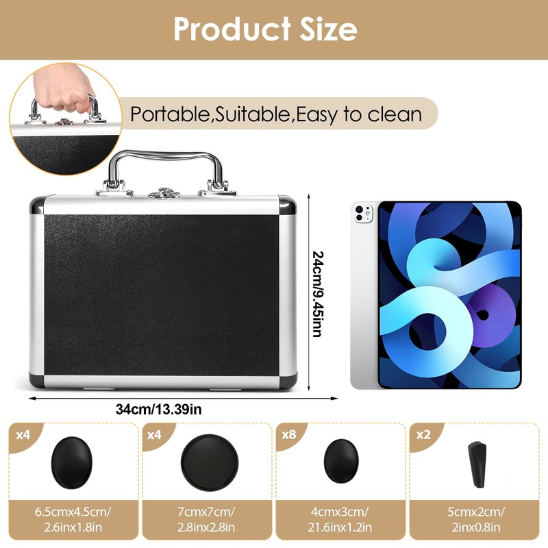 Freudeere 21Pieces Hot Stones Massage Set,Hot Stones Massage Warmer Kit
