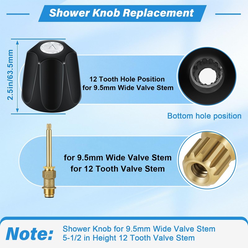 Coolfell Matte Black Bath Tub Spout Shower Trim Kit, 3
