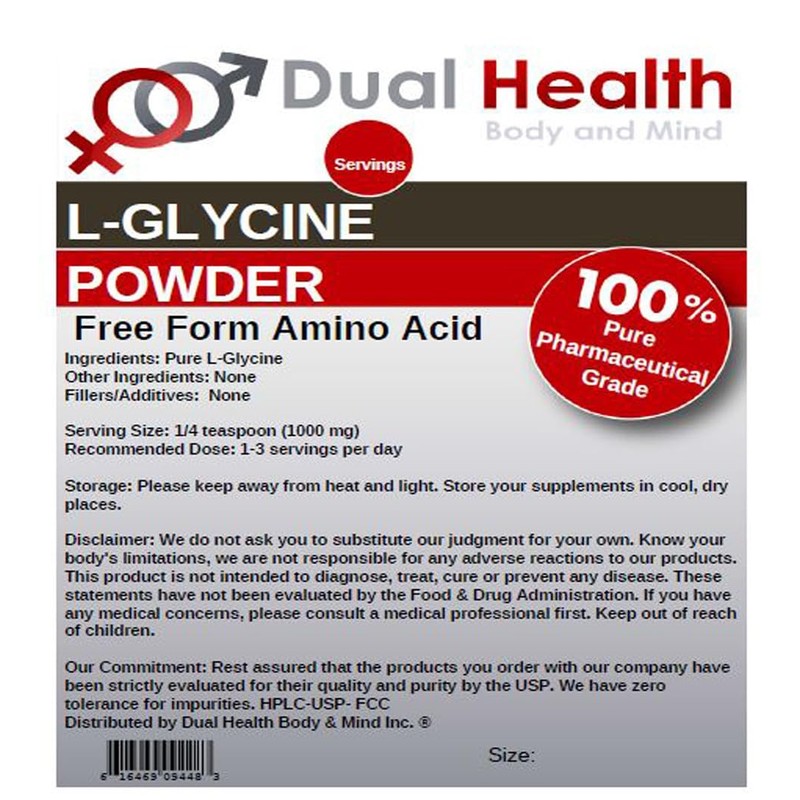 Glycine Powder (4 oz) Pure Free Form Glycine Bulk Supplements,