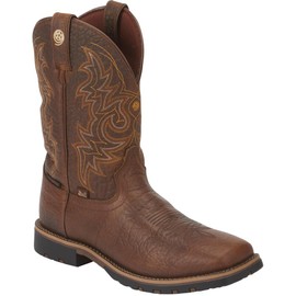 Justin Men's Fireman 11" Waterproof Western Boot, Distressed Brown - 12 D