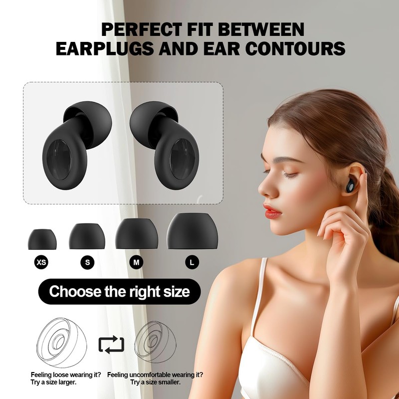 Ear Plugs for Sleeping Noise Cancelling, Perfect -30dB Reusable Silicone