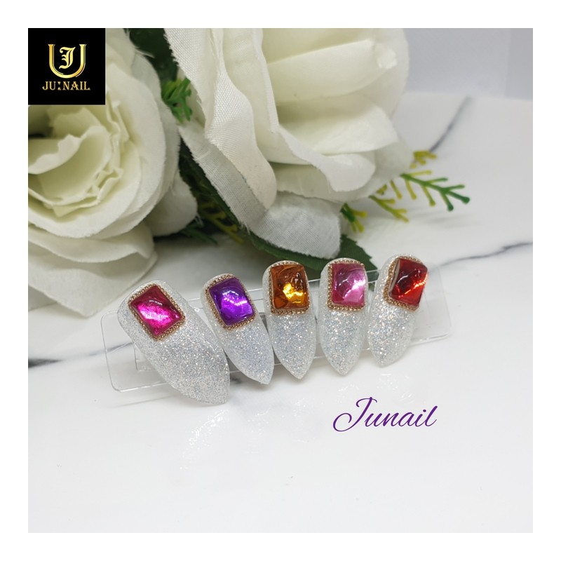  No.1209 Handmade Nail Tips - Short Ballerina / No.1209
