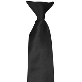 tiemart Clip-On Pre-tied Uniform and Everyday Wear Necktie (20 Inch, Black)