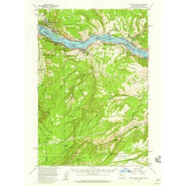 YellowMaps White Salmon WA topo map, 1:62500 Scale, 15 X 15 Minute, Historical, 1957, Updated 1959, 20.8 x 15.3 in - Polypropylene