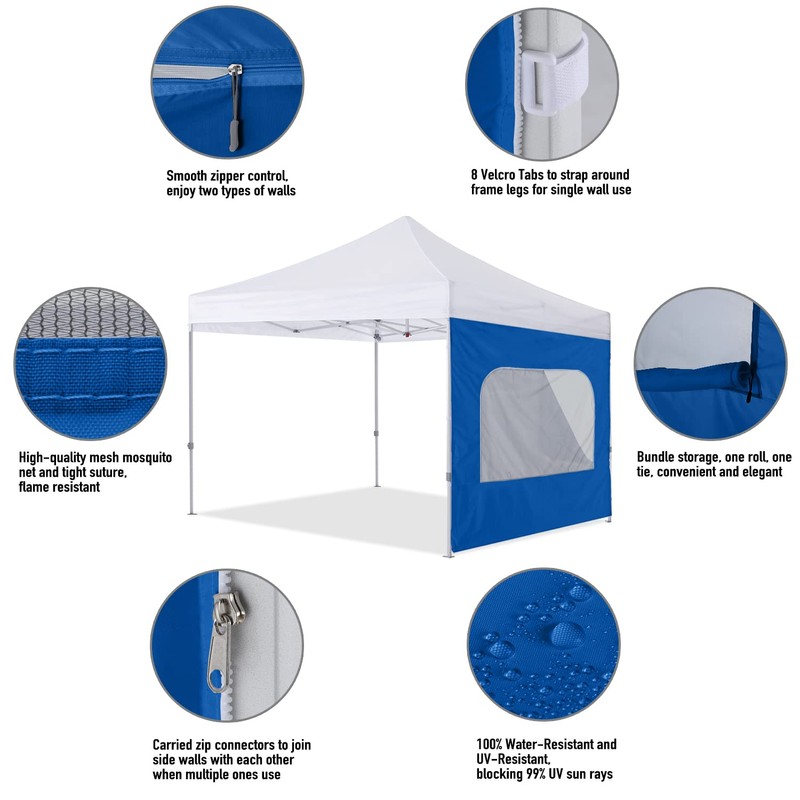 COOSHADE Instant SunWall 8x8 SideWall for Pop up Canopy Tent,
