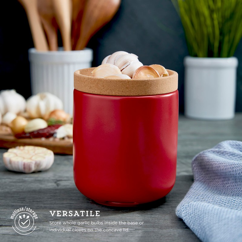 Ceramic and Cork Breathable Garlic Keeper to Allow Air Flor