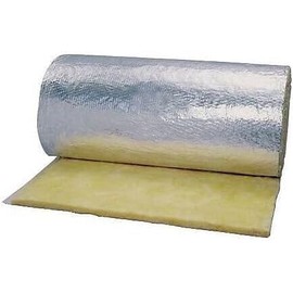 48" x 4ft Reflective FOIL FRK Fiberglass Duct Insulation HVAC Pipe Wrap 2" R6-8