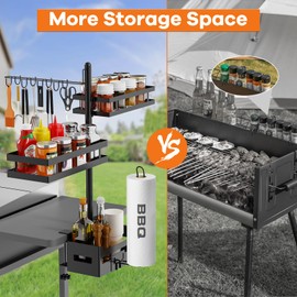 GUIBUKEYAN Griddle Caddy for Blackstone Griddle Accessories, BBQ Grill Caddy with Paper Towel Holder, Outdoor Kitchen Accessories for Camper, Grill Accessories Organizer, Condiment Caddy