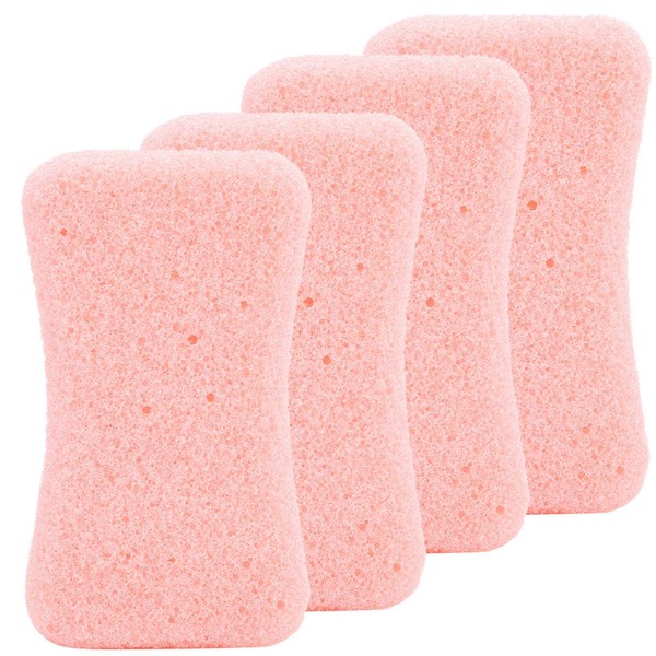 Feet Pumice Stone - Pack of 4 Foot Care Callus Exfoliating Stone Feet Hard Skin Pedicure Scrubber (Pink)