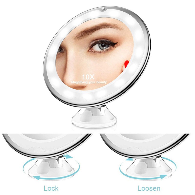 10X Magnifying Makeup Mirror With Lights Portable LED Lighted Cosmetic