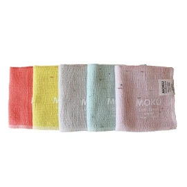 [Contex] MOKU <59717-90> Handkerchief, Set of 5 (Mandarin, Lemon, Almond, Mint, Baby Pink)