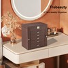 Frebeauty Large Jewelry Box,6-Tier PU Leather Jewelry Organizer,Multi-functional Storage Case