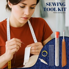 37pcs Sewing Tool Set, Sewing Kit for Adults, Portable Sewing Supplies Accessories with Complete Sewing Supplies Thimbles, Thread and Black Storage Pouch