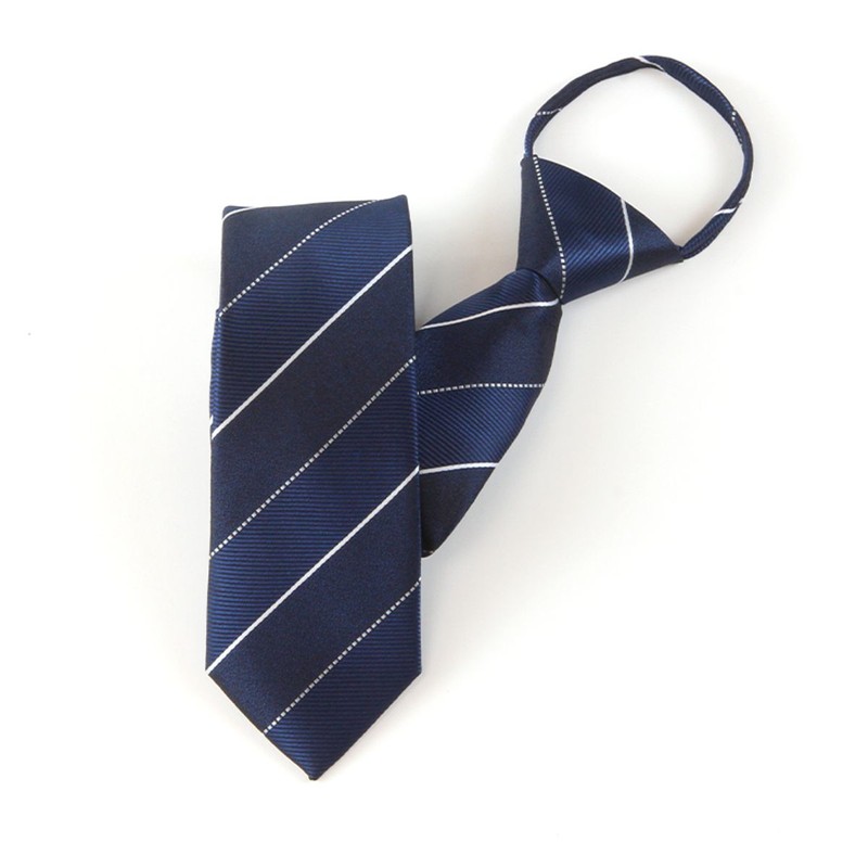 The Shirt Studio Navy Two-Tone Stitch Stripe Self-Tie Necktie