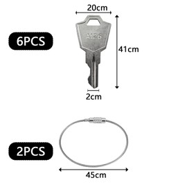 HARY 6Pcs A126 Key Ignition Keys Replacement, A126 Switch Key Fire Keys UK Flats with 2 Wire Rope Key Ring, Heavy Duty Key Switch for APEM KAC ELEDIS JD Start Switches