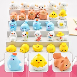30pcs Large Size Miniature Animal Figures Cute Tiny Animals Mini Resin Animals for Fairy Garden Accessories Crafts Micro Landscape Décor Garden Miniatures