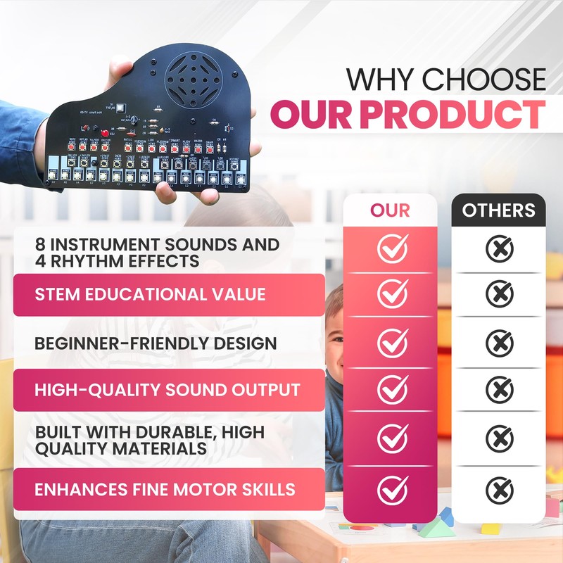 VOGURTIME VOGURTIME DIY Piano Soldering Project Kit Electronics Solder Practice