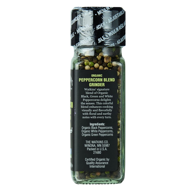 Watkins Organic Grinder, Peppercorn Blend, 2.4 Ounce, 3-Pack