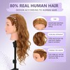 Mannequin Head Human Hair 80% Real Hair Cosmetology Mannequin Head
