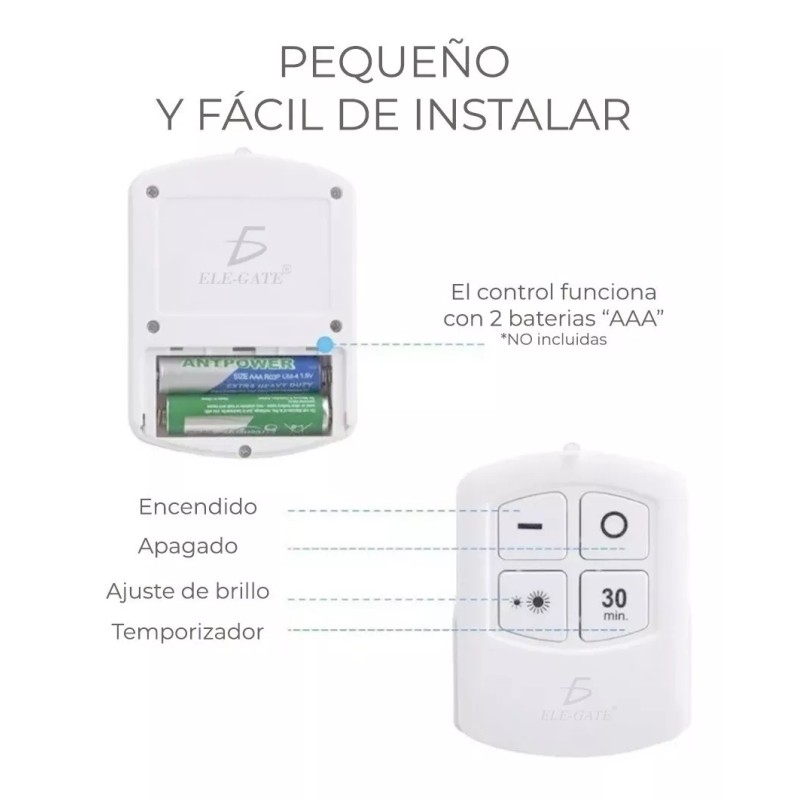 Ele-Gate Kit De Tres Lámparas Led + Control Remoto Auto
