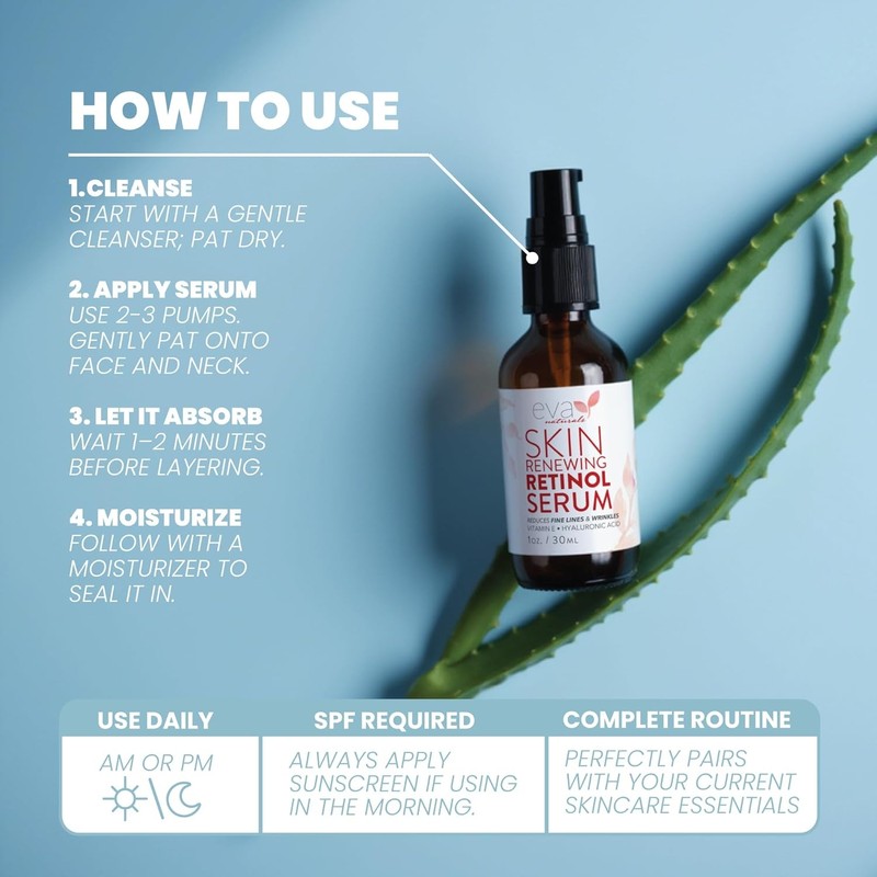 Retinol Serum for Face with Hyaluronic Acid and Vitamin E