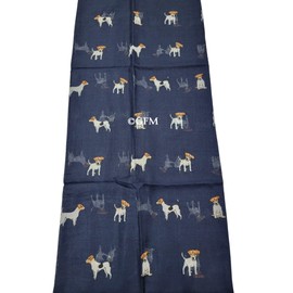 GFM® Women's Jack Russell Dogs Print Scarf - Spring Summer - JR-000-Navy Blue - (PSCF-FS-JR-000-A-GHNL)