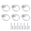Waziaqoc 6PCS Modern Style Ring Pulls, Chrome Pull Ring Zinc