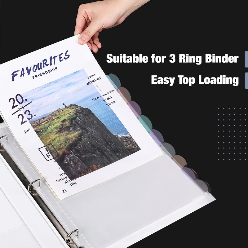 Mr. Pen- Clear Sheet Protectors with Tabs, 8 Tabs, 2