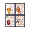Lion King Christian Nursery Set of 4 Unframed Prints -