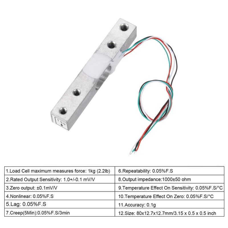 QUARKZMAN Digital Load Cell Weight Sensor, 1 kg, Pressure Sensor,