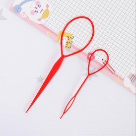 1Set(2pcs) Plastic Magic Hair Braid Ponytail Maker Clip Tool Simple Diy Hair Style Accessories Styling (Red)