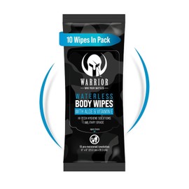 WARRIOR - WIN YOUR BATTLES- Waterless Hypoallergenic Cleaning Wipes Enriched with Aloe, Calendula & Vitamin E - Alcohol-Free Large Size Wipes For Sensitive Skin & Bedridden Patients (1 Pack)