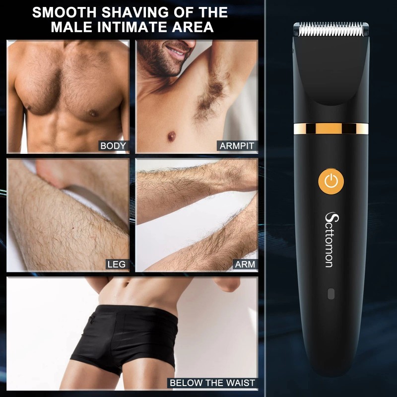 Scttomon Electric Groin Hair Trim Ball Trimmer for Men Body