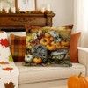 GAGEC Thanksgiving Pillow Covers 18x18 Inch Set of 4 Pumpkin