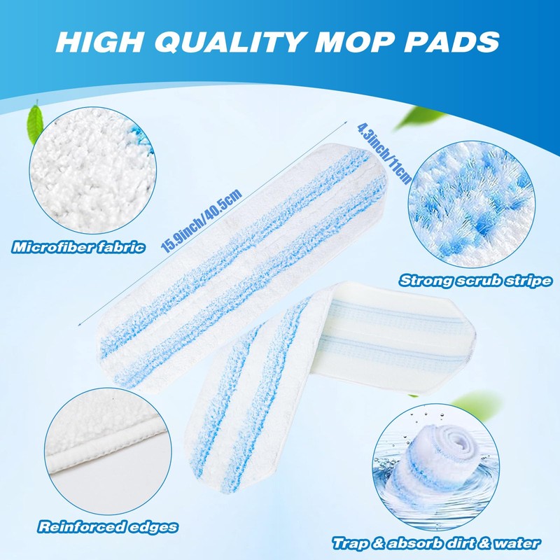Reusable Microfiber Mop Pads Compatible with O Cedar H2prO Flat