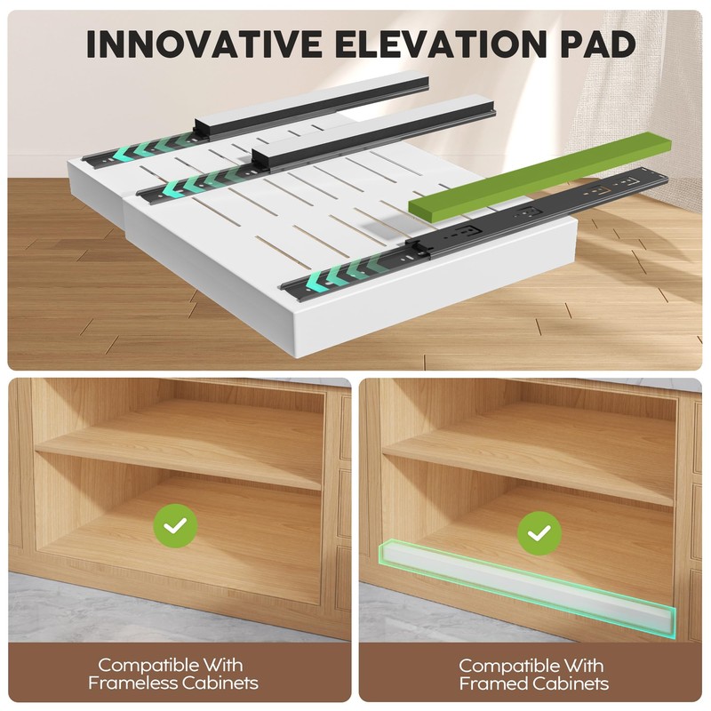 Seinloes 2 Pack Pull Out Cabinet Organizers 21" Deep With