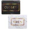 2-Pack Double Sided Open Closed Sign for Business Door, Gold