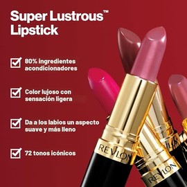 Revlon Lápiz labial Super Lustrous, fórmula cremosa para labios suaves y de aspecto más voluminoso, sensación hidratada, 130 Rose Velvet, 0.15 oz | Cr